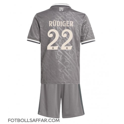 Real Madrid Antonio Rudiger #22 Tredje Dräkt Barn 2024-25 Kortärmad (+ Korta byxor)